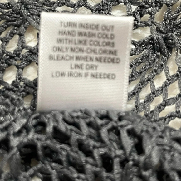 NWOT FRENCH BAZAAR Dark Gray Knit Tunic Top, swim suit cover up Size Large - Picture 7 of 9